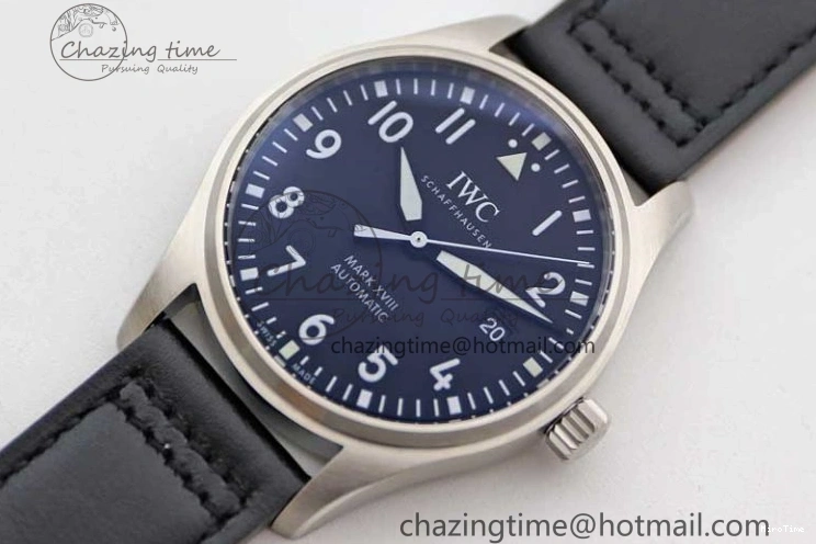 MIROTIME 0311 Vibrant Mark XVIII IW327001 SS M+F 1:1 Best Edition Black Dial on Black Leather Strap A 7055